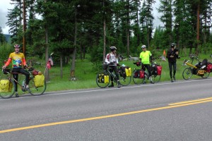 Meeting another group of riders.