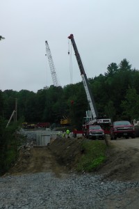 Rebuilding Irene flood damage.